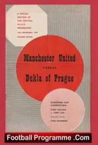 Manchester United v Dukla Prague 1957 – European Cup Man Utd + Token