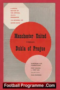 Manchester United v Dukla Prague 1957 – European Cup Man Utd + Token