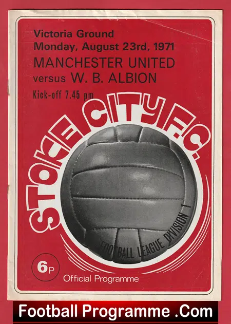 Manchester United v WBA 1971 - At Stoke City - Old Trafford Ban! - Image 2