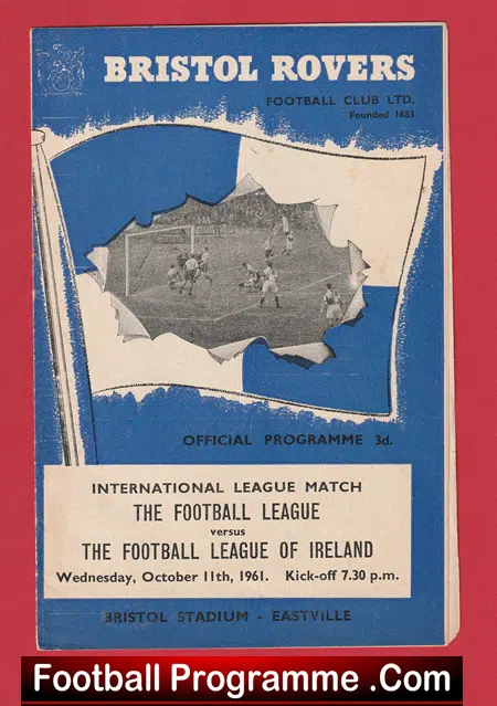 England Football League v Ireland League 1961 - Bristol Rovers Bobby Charlton - Image 2
