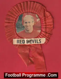 Manchester United Red Devils Bobby Charlton Football Rosette 1960’s