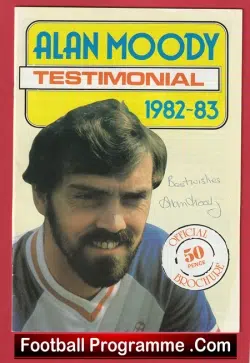 Alan Moody Testimonial Benefit Southend United 1982 Autographed