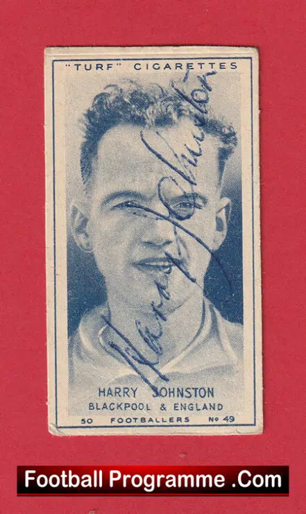 Blackpool Harry Johnston Signed Autograph Cigarette Card 1948