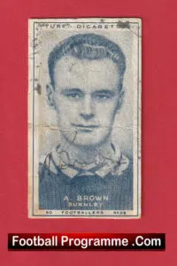 Burnley Alan Brown Signed Autograph Turf Cigarette Card 1948