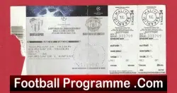 Bursaspor v Manchester United 2010 - Match Ticket Turkey - football memorabilia