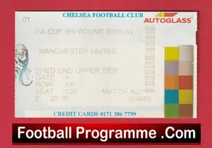 Chelsea v Manchester United 1999 – FA Cup Replay Treble Season Ticket