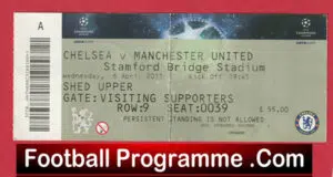 Chelsea v Manchester United 2011 – Champions League Ticket