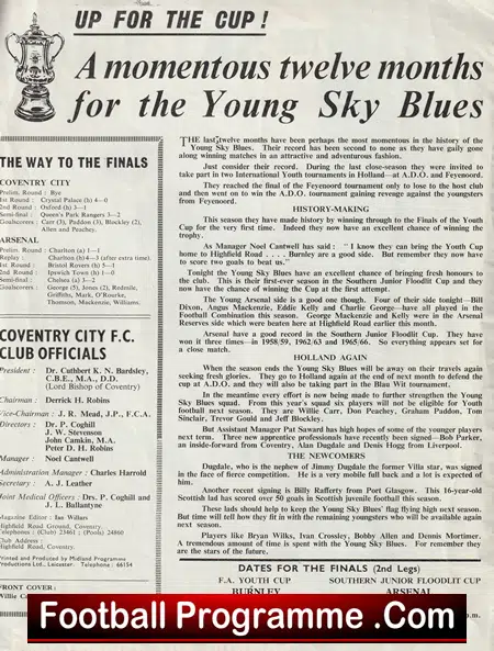 Coventry City v Arsenal 1968 - Junior Cup Final - Image 3
