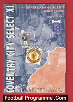 Coventry City v Manchester United 1997 - Dave Busst Cantona Final Game - football programme
