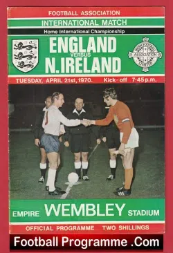 England v Northern Ireland 1970 – 100th Cap Bobby Charlton + George Best