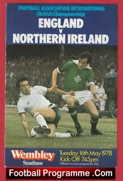 England v Northern Ireland 1978