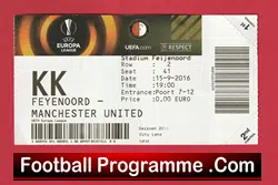 Feyenoord v Manchester United 2016 – Europa Cup Ticket Holland