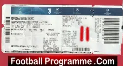 Juventus v Manchester United 2018 – Match Ticket Italy