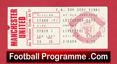 Liverpool v Leicester City 1974 - FA Cup Semi Final Ticket Man Utd - Image 2