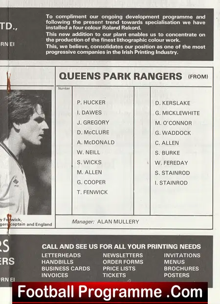 Longford Town v QPR 1984 - at Abbeycarton - Image 4
