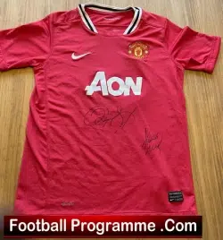 Manchester United Multi Signed Paul Scholes Ryan Giggs Football Shirt Man Utd - football memorabilia