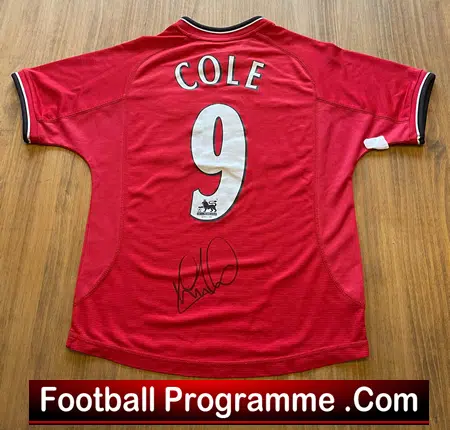 Manchester United Signed Andy Cole Football Shirt Man Utd - football memorabilia