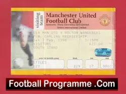 Manchester United v Bolton Wanderers 1998 – Match Ticket