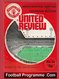 Manchester United v Tottenham 1972