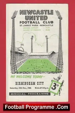 Newcastle United v Birmingham City 1960