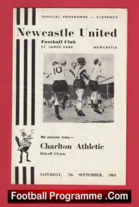 Newcastle United v Charlton Athletic 1963