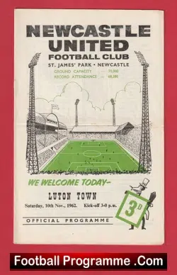 Newcastle United v Luton Town 1962