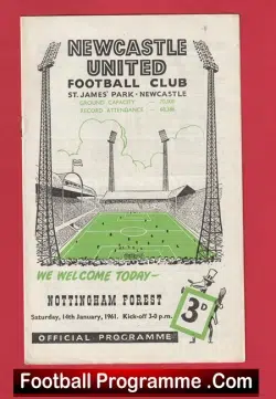 Newcastle United v Nottingham Forest 1961