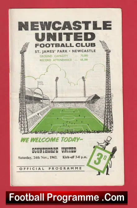 Newcastle United v Scunthorpe United 1962