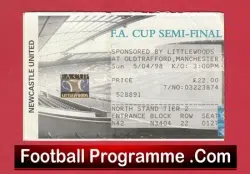 Newcastle United v Sheffield United 1998 – Semi Final Ticket Man Utd