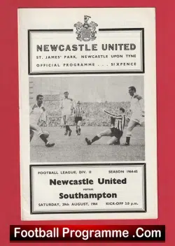 Newcastle United v Southampton 1964