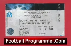 Olympique Marseille v Manchester United 2011 - Match Ticket France - football memorabilia