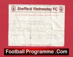 Sheffield Wednesday v Manchester United 1996 – Football Ticket