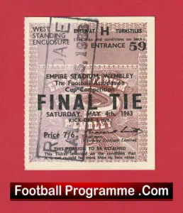 Manchester United v Leicester City 1963 – FA Cup Final Ticket