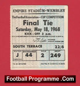 Everton v WBA 1968 – FA Cup Final Wembley