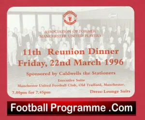 Manchester United Reunion Former Players Charity Dinner 1996 – Old Trafford