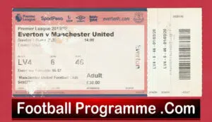 Everton v Manchester United 2020 – Match Ticket Covid Season