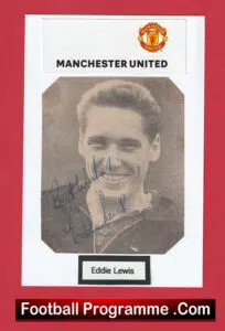 Manchester United Eddie Lewis Autograph Signed Man Utd early 1950’s