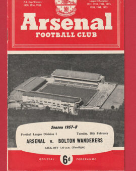 Arsenal v Bolton Wanderers 1958 – Munich Disater Tribute