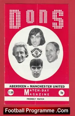 Aberdeen v Manchester United 1972 - Scottish Friendly Match Scotland