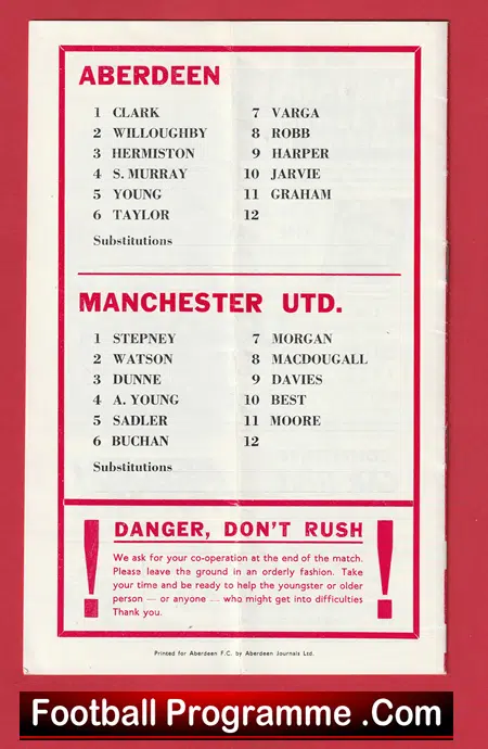 Aberdeen v Manchester United 1972 - Scottish Friendly Match Scotland - Image 5