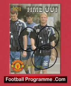 Manchester United David May Autographed Signed Football Card