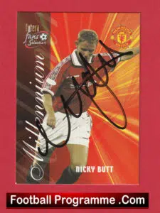 Manchester United Nicky Butt Autographed Signed Football Card
