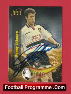 Manchester United Ronny Johnsen Autographed Signed Football Card