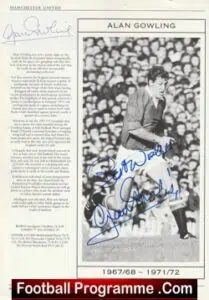 Manchester United Alan Gowling Autographed Signed Picture