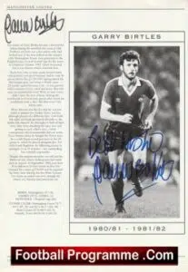 Manchester United Gary Birtles Autographed Signed Picture
