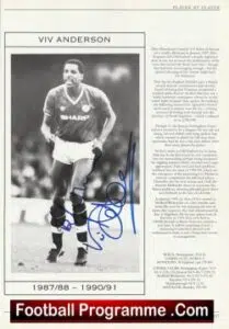 Manchester United Viv Anderson + Davenport + Gibson Autographed Signed Picture
