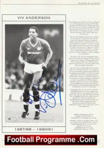 Manchester United Viv Anderson + Davenport + Gibson Autographed Signed Picture