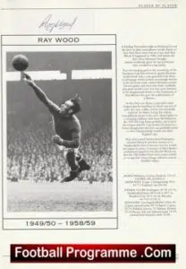 Manchester United Ray Wood Signed Autographed Picture