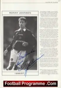 Manchester United Ronny Johnsen Signed Autographed Picture