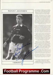 Manchester United Ronny Johnsen Signed Autographed Picture